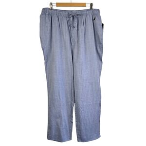 NWT Nautica Men's Sleepwear Pajama Pants Blue Herringbone Cotton Lounge Size XL